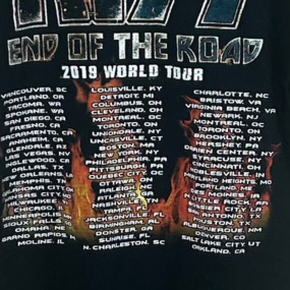 KISS 2019 World Tour Black Band Tee size M - Picture 9 of 9